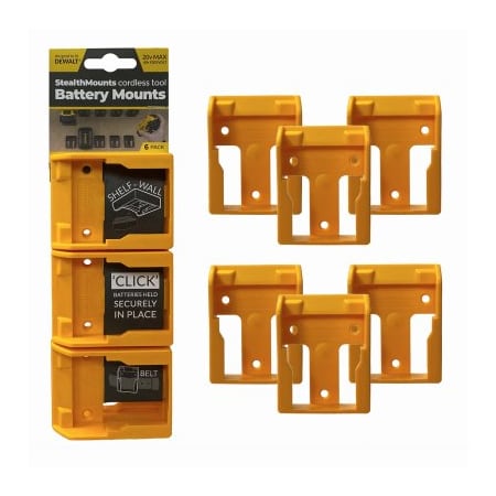 Metalmark Industrial 6PK DW20 YEL Batt Mount BM-DW20-YLW-6